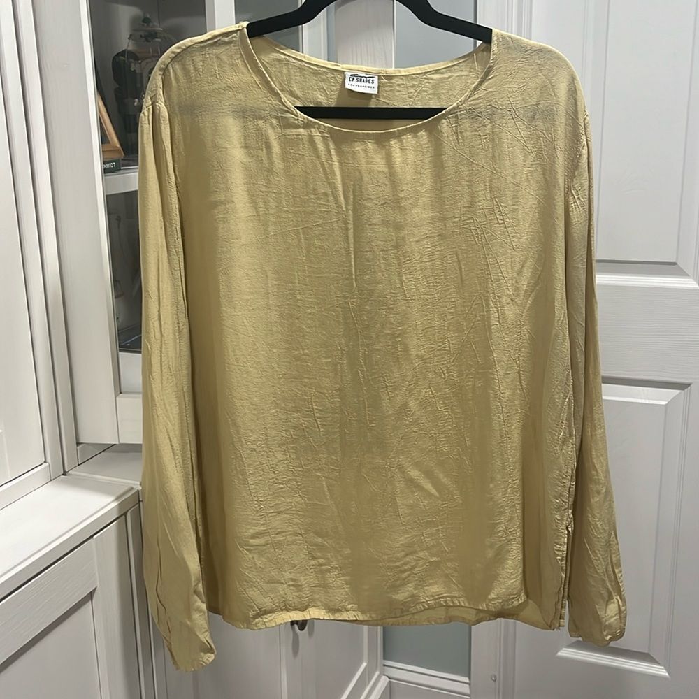 CP SHADES Light Mustard Yellow Rayon & Cotton 2-Piece Set, Size S